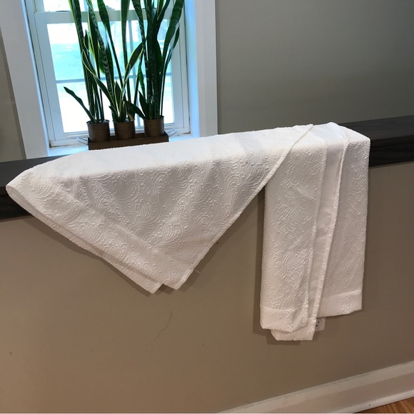 Peri home two (2) panels white window curtain. White on white pattern. - Picture 1 of 12